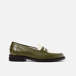 Wilde Olive + White Penny Loafer - Women's