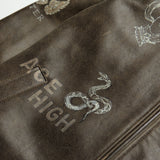 Hand-Painted Dark Brown Leather Jacket
