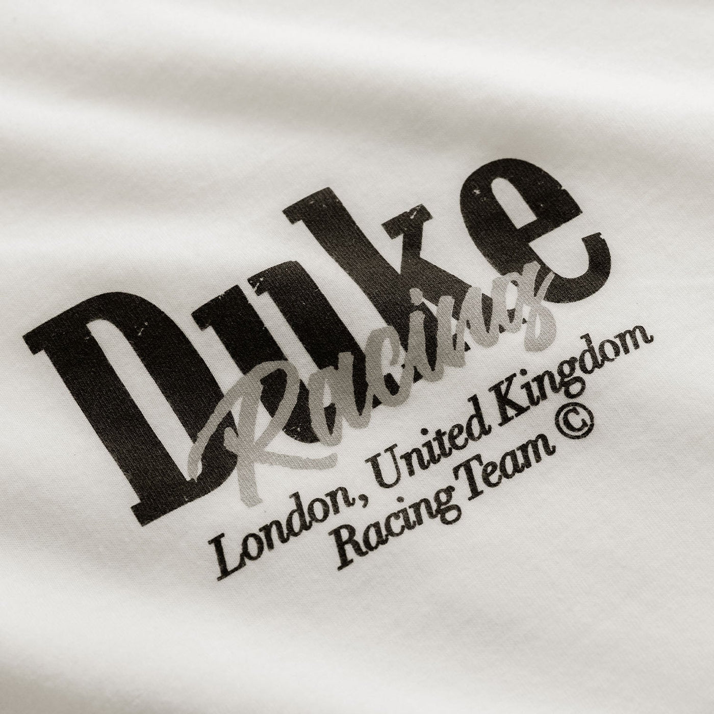 DR Grey Pit Stop Vintage White T-Shirt | DUKE + DEXTER