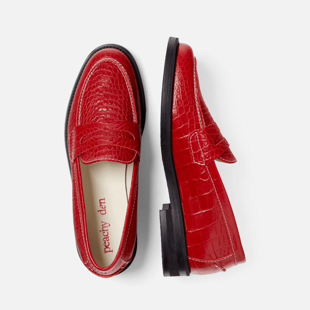 Red loafers top women