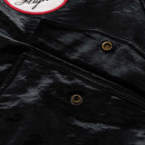 Plus Black Satin Bomber Jacket
