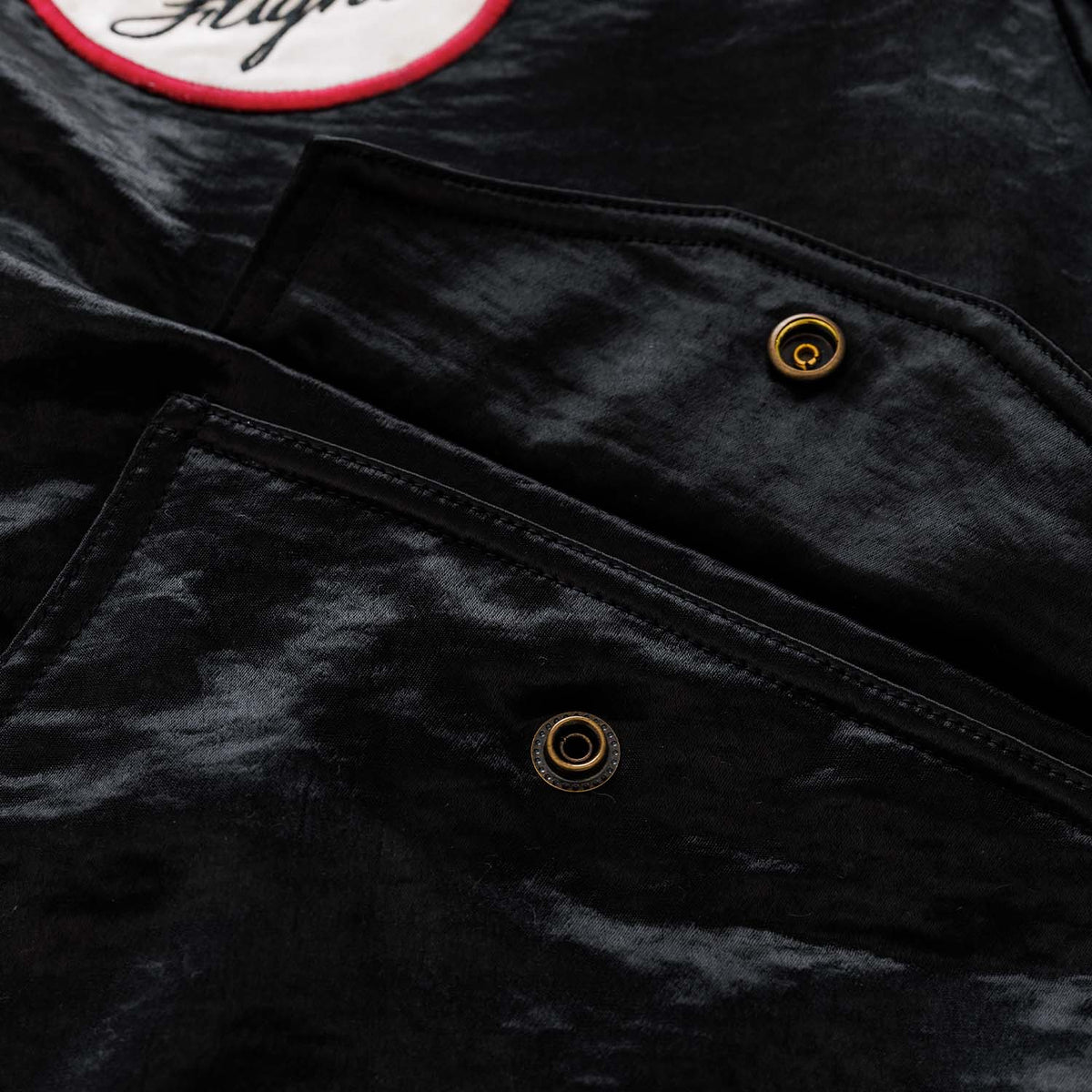 Plus Black Satin Bomber Jacket