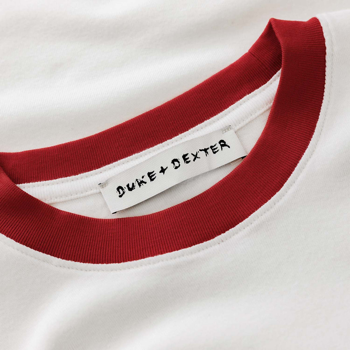 Plus Vintage White + Red Ringer Baby Tee - Women's