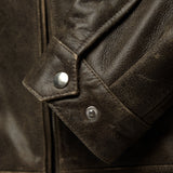 Hand-Painted Dark Brown Leather Jacket