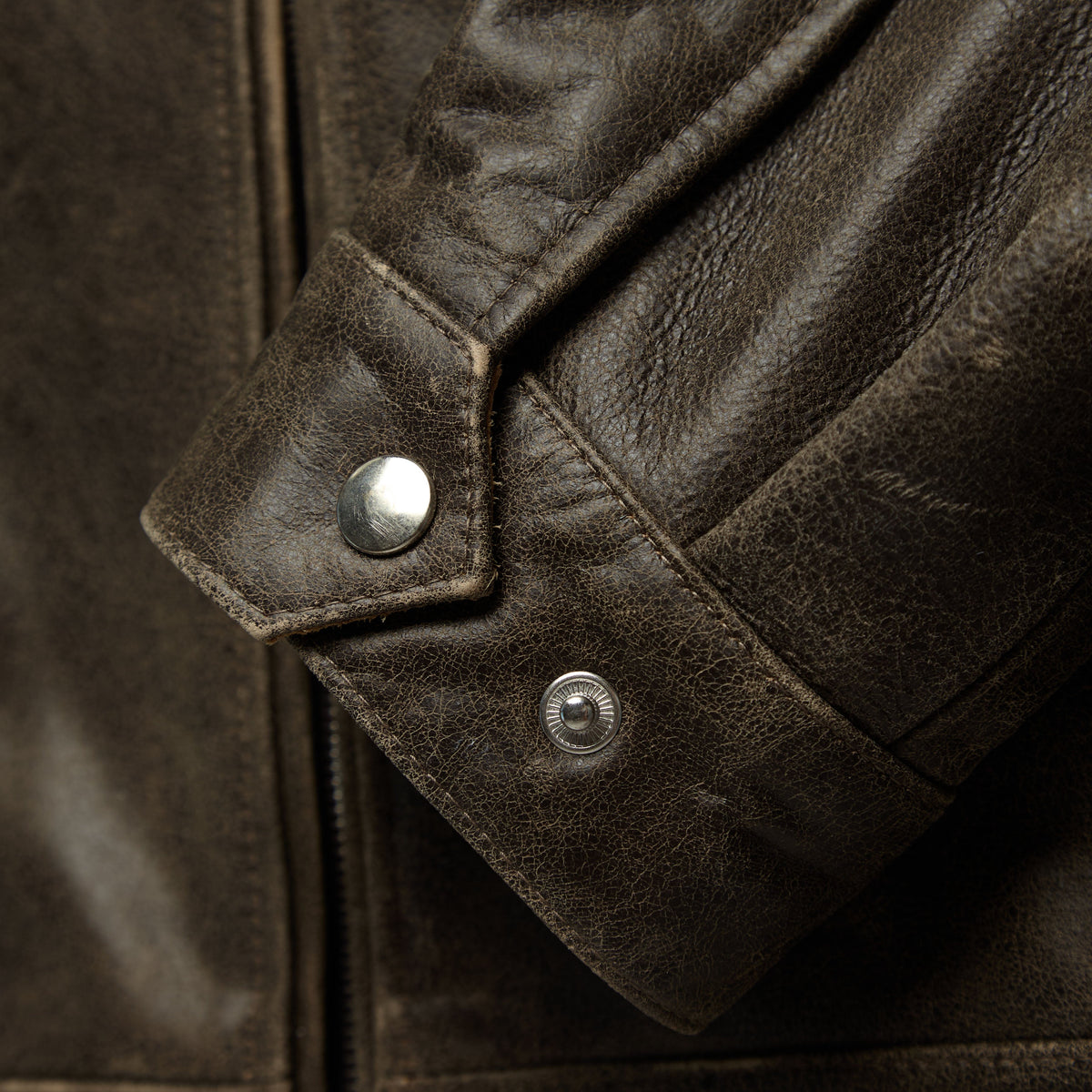 Hand-Painted Dark Brown Leather Jacket