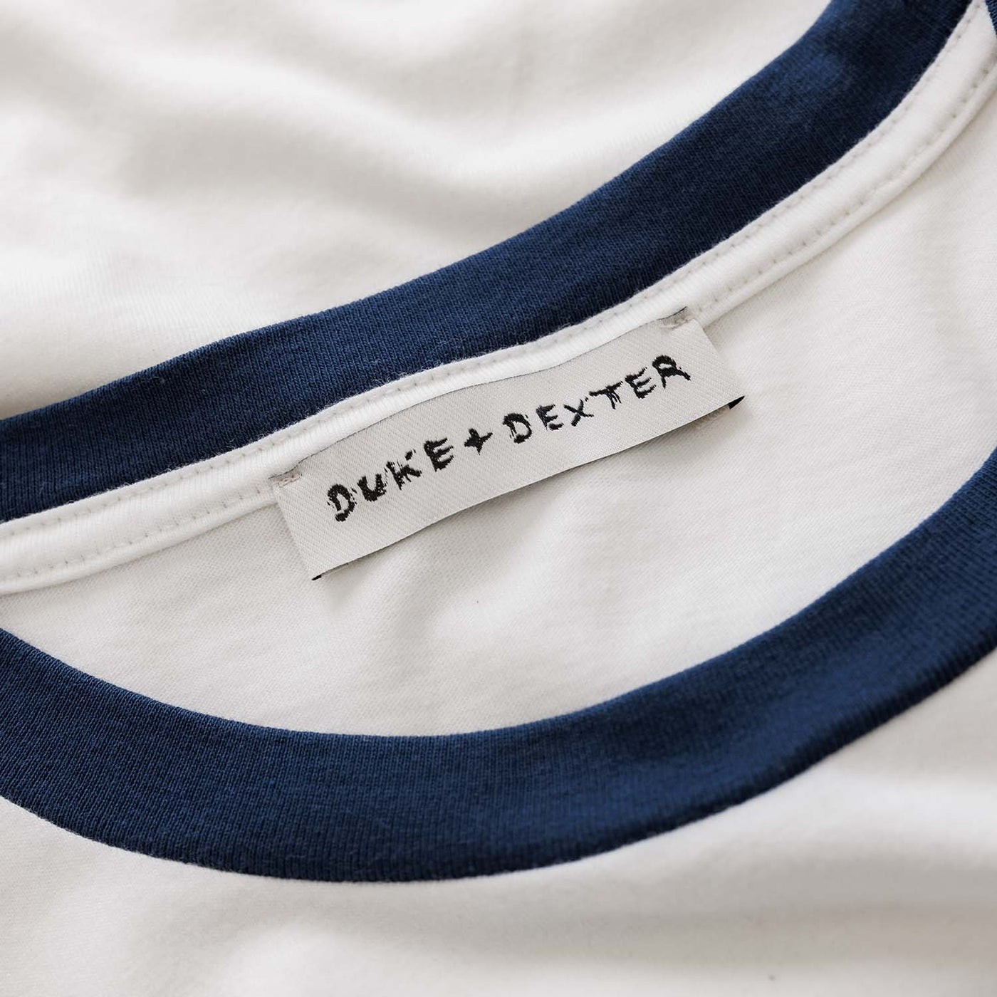 Plus Vintage White + Navy Ringer T-Shirt | DUKE + DEXTER