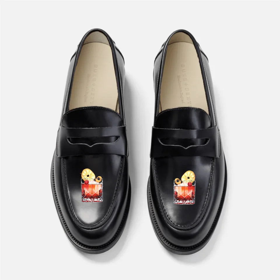 Hand-Painted Motif Penny Loafer - Men's