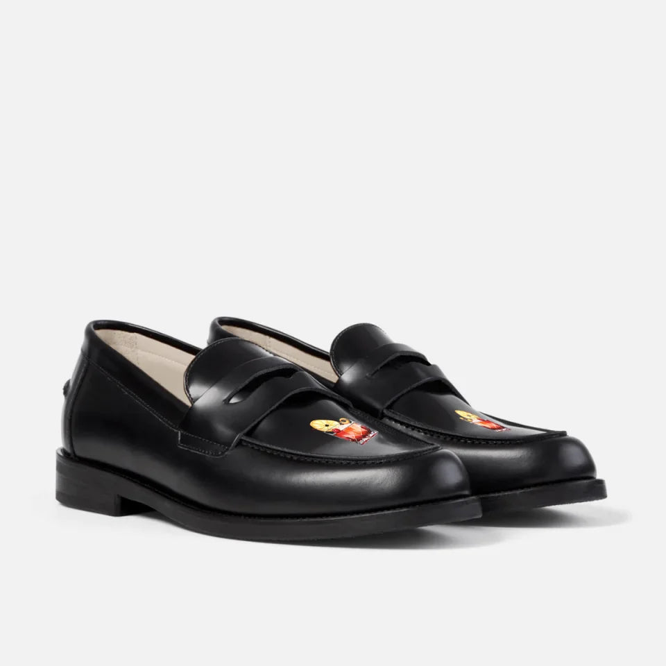 Hand-Painted Motif Penny Loafer - Men's
