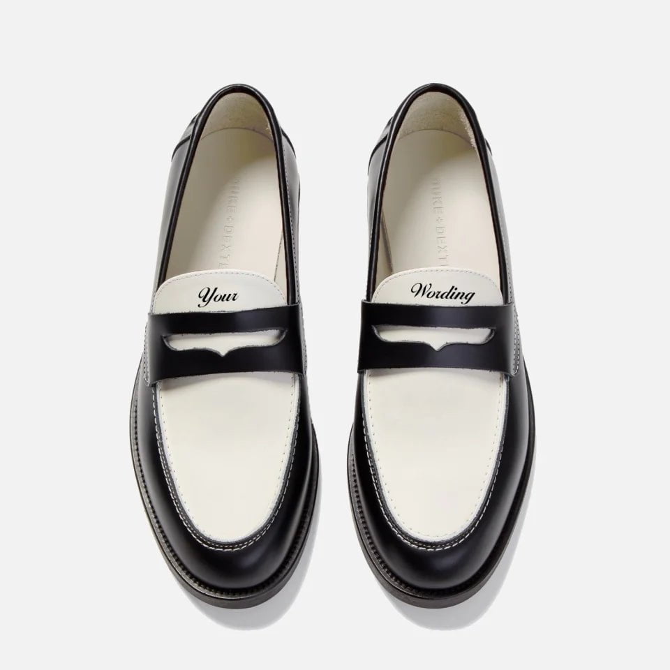 ローファー・オックスフォード No.0880 coloring penny loafer Hand-Painted Lettering Penny Loafer - Men's | DUKE + DEXTER