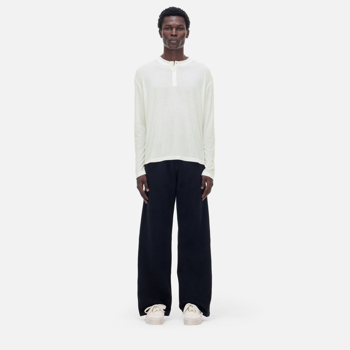 CB Relaxed White Henley
