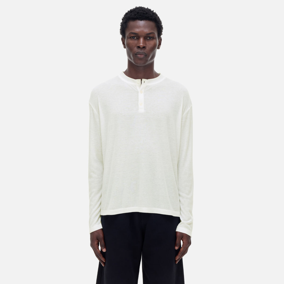 CB Relaxed White Henley