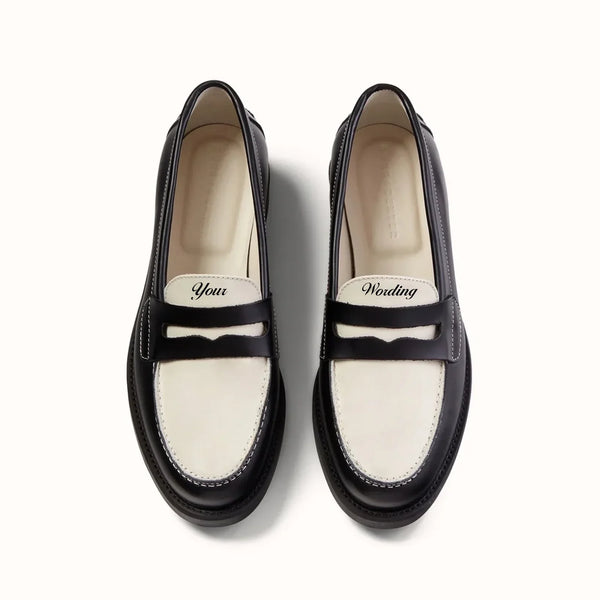 Hand-Painted Lettering Penny Loafer - Women's