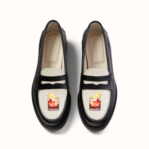 Hand-Painted Motif Penny Loafer - Women's