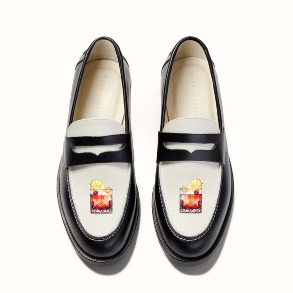 Hand-Painted Motif Penny Loafer - Men's