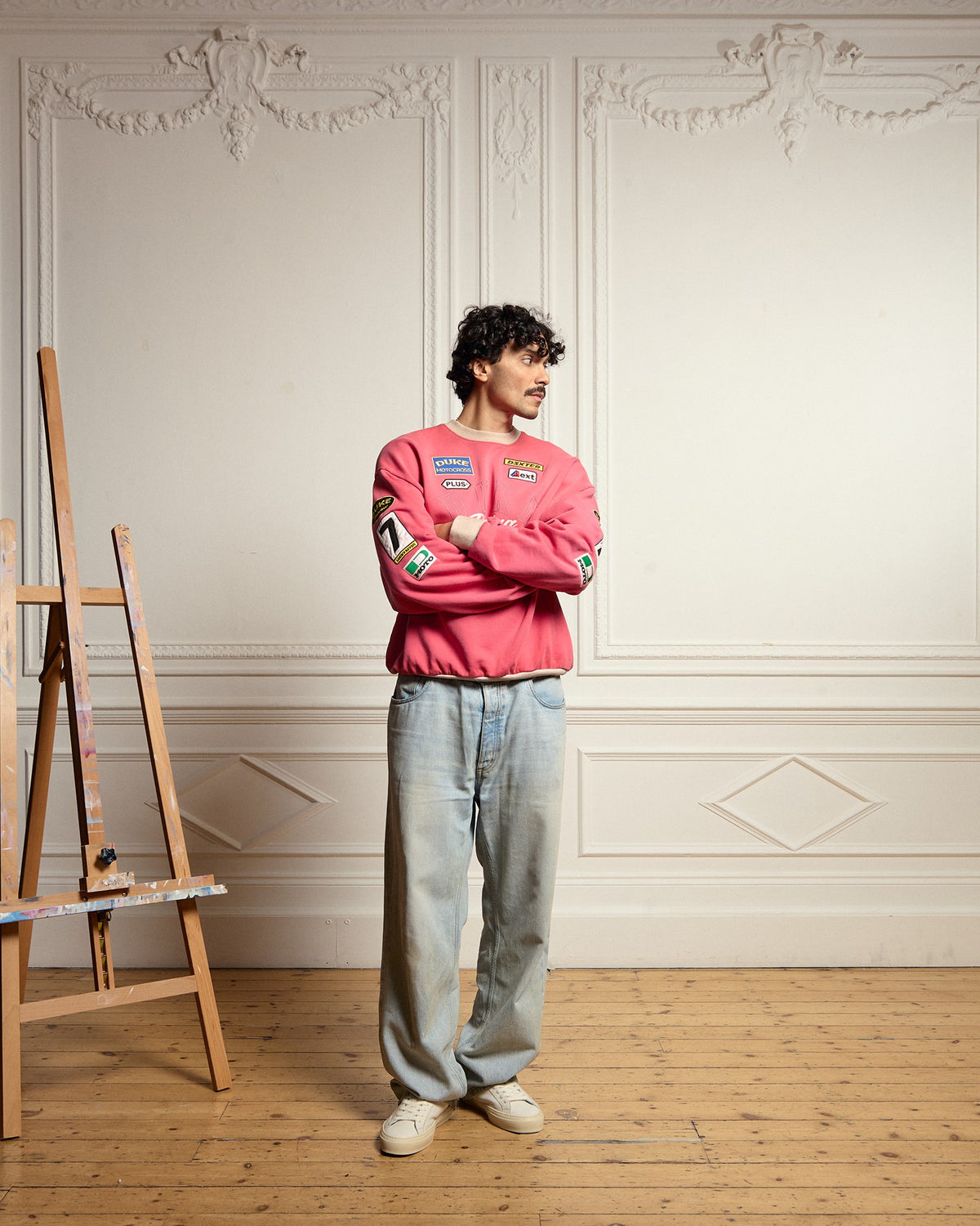 DR4 Racing Patch Red + Oat Marl Sweatshirt