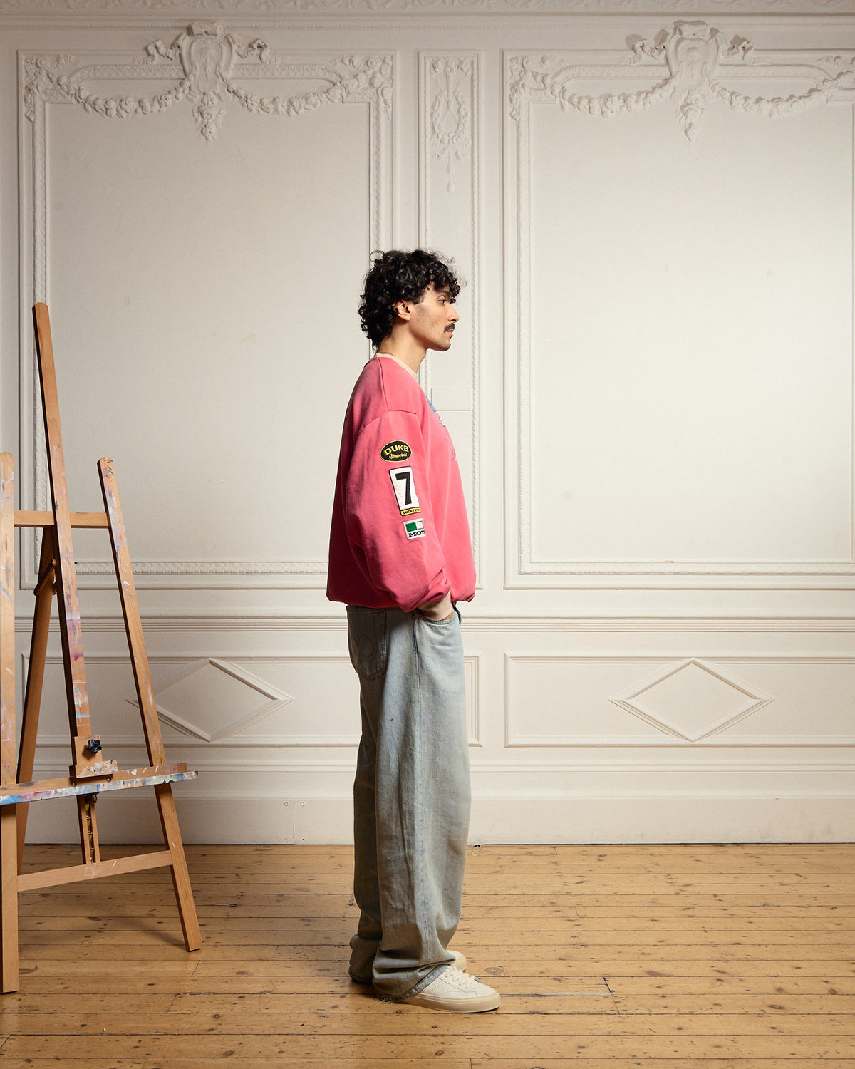 DR4 Racing Patch Red + Oat Marl Sweatshirt