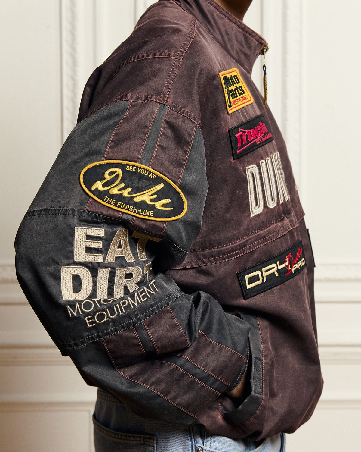 DR4 Trackside Vintage Mauve Bomber Jacket