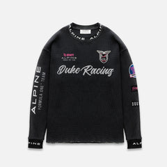 Alpine Formula One Team Washed Black Waffle Top