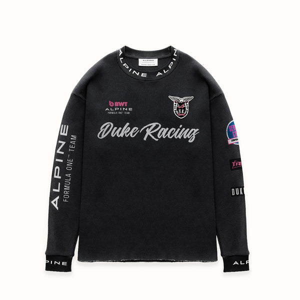 Alpine Formula One Team Washed Black Waffle Top