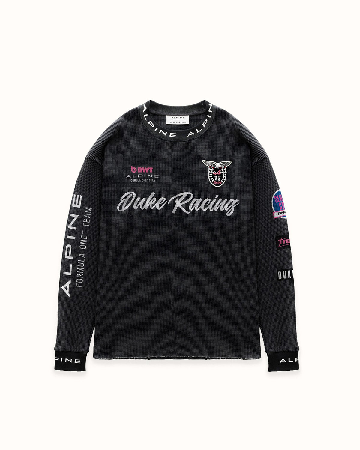 Alpine Formula One Team Washed Black Waffle Top