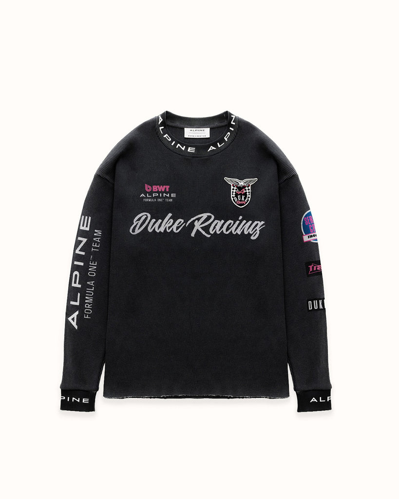 Alpine Formula One Team Washed Black Waffle Top