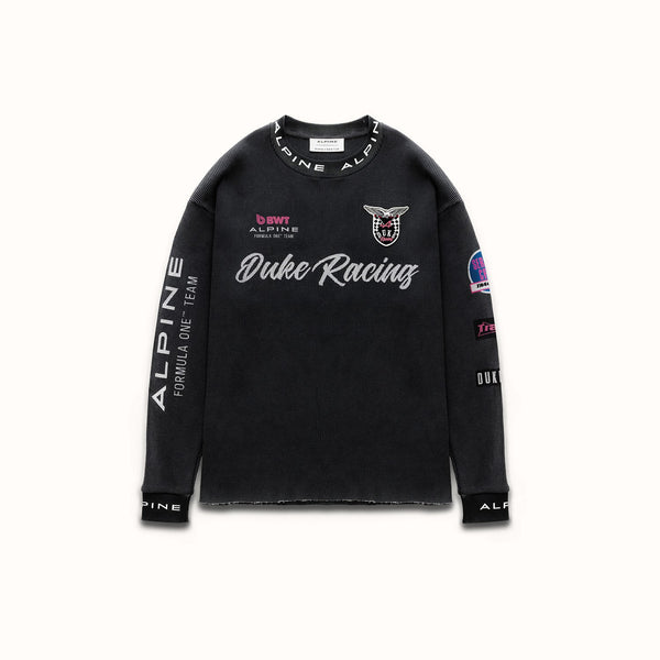 Alpine Formula One Team Washed Black Waffle Top