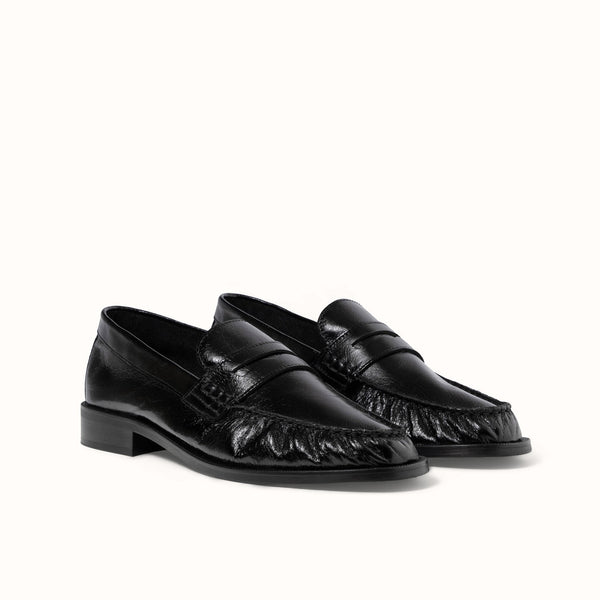 CB Black Ruched Loafer - Women's