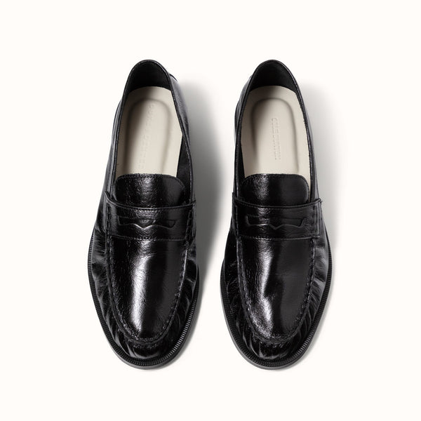 CB Black Ruched Loafer - Women's