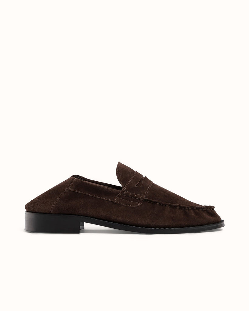 CB Brown Suede Foldable Ruched Loafer - Men's