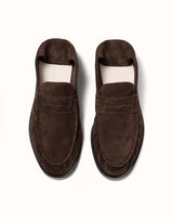 CB Brown Suede Foldable Ruched Loafer - Men's