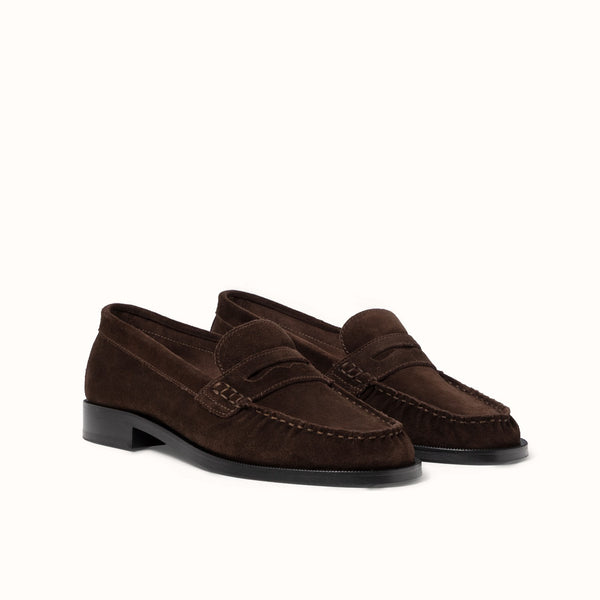 CB Brown Suede Ruched Loafer - Women's