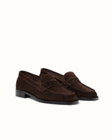 CB Brown Suede Ruched Loafer - Women's