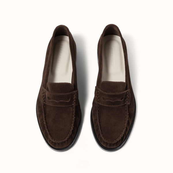 CB Brown Suede Ruched Loafer - Women's
