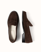 CB Brown Suede Ruched Loafer - Women's
