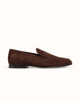 Caine Brown Suede Penny Loafer - Men's