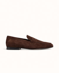Caine Brown Suede Penny Loafer - Men's