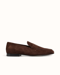 Caine Brown Suede Penny Loafer - Men's