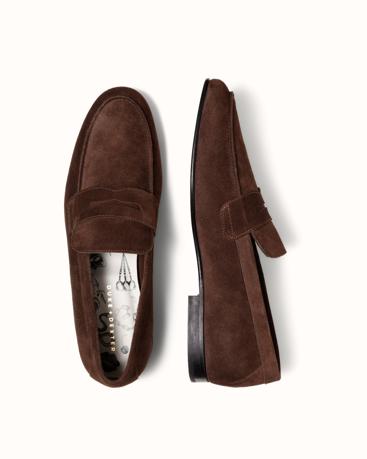 Caine Brown Suede Penny Loafer - Men's