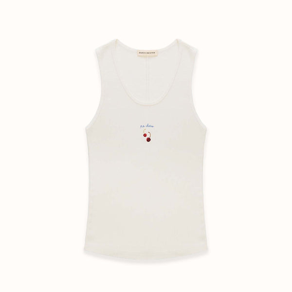 Cherry Vintage White Vest - Women's