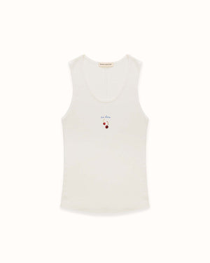 Cherry Vintage White Vest - Women's