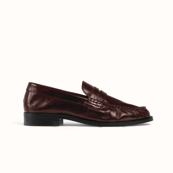 Ezra Chestnut Ruched Loafer - Women's
