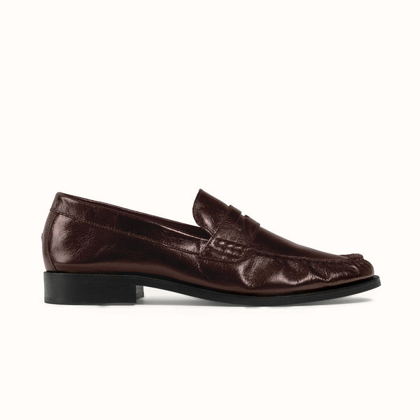Ezra Chestnut Ruched Loafer - Men's