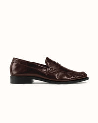 Ezra Chestnut Ruched Loafer - Men's