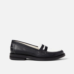 Wilde Black + White Vegan Penny Loafer - Women's