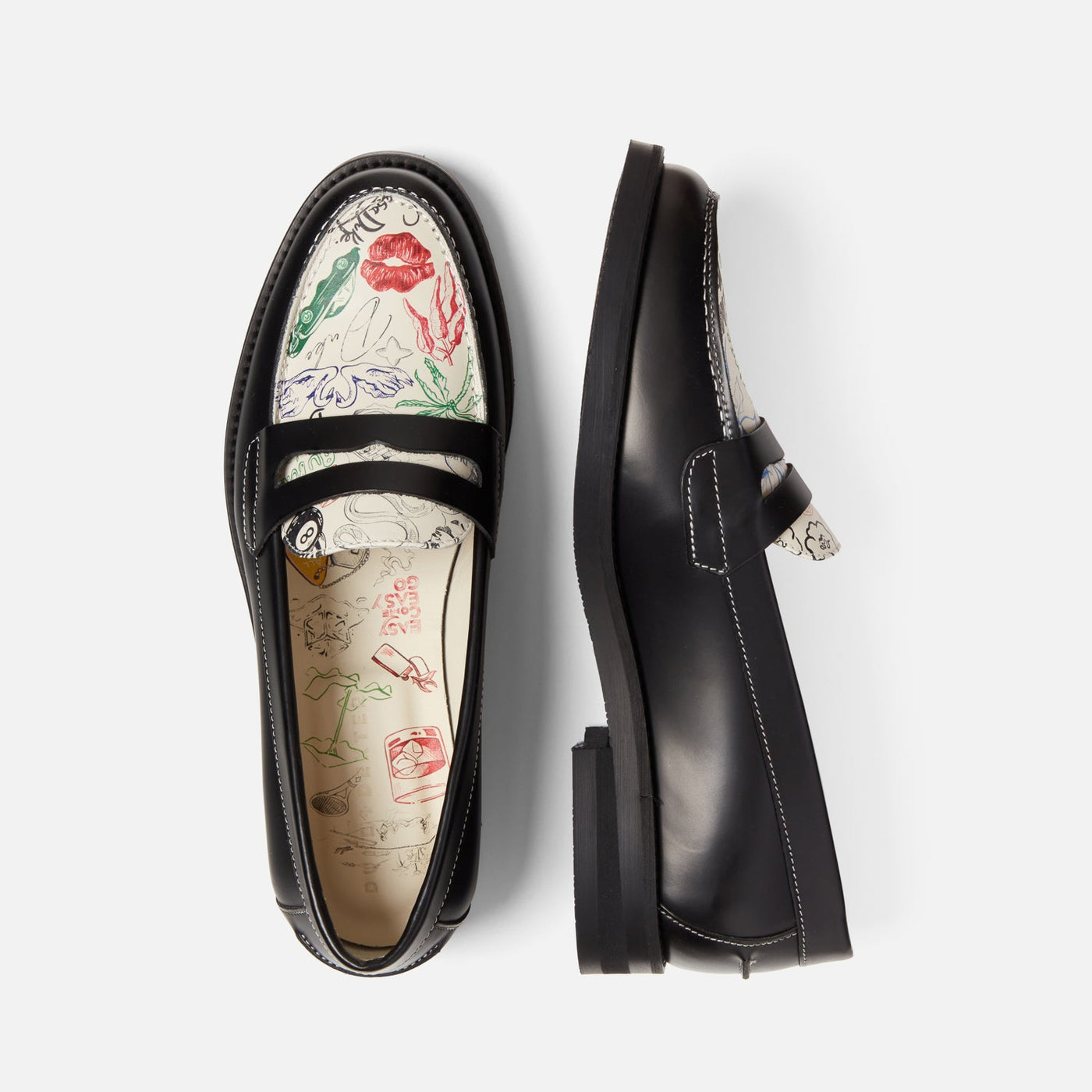 【Duke + Dexter】Wilde Tattoo Penny Loafer - Women's DD-0125-1-4-01-GreyBG-