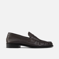 Ezra Chestnut Pebble Pleated Penny Loafer - Men's