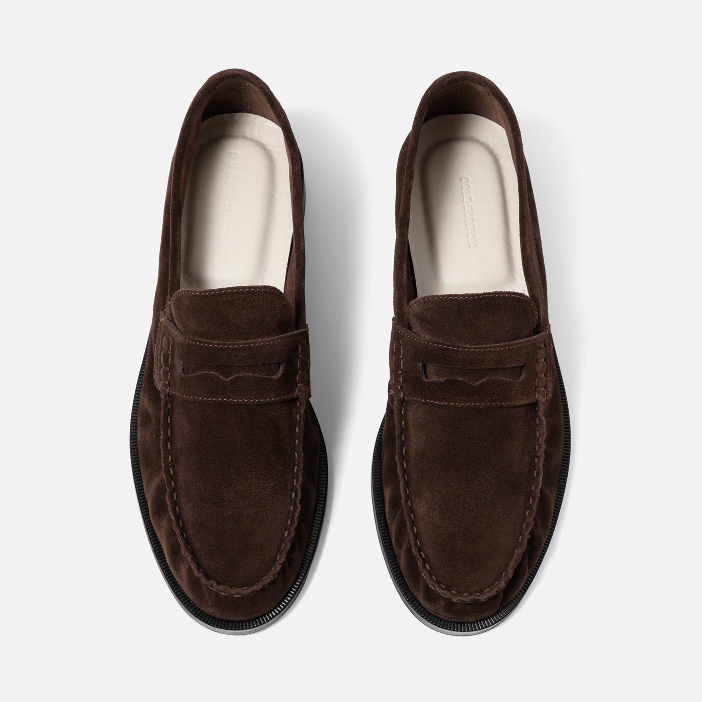 dark brown dress loafers CB Brown Suede Pleated Ruched Loafer - Men's