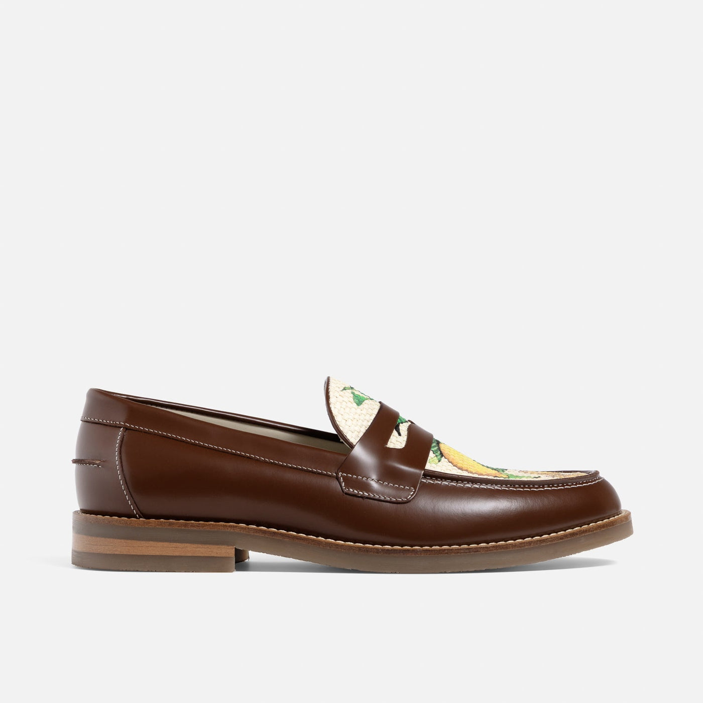 Wilde Chestnut Lemon Raffia Penny Loafer - Men's | DUKE + DEXTER