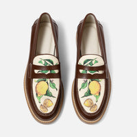 Wilde Chestnut Lemon Raffia Penny Loafer - Men's