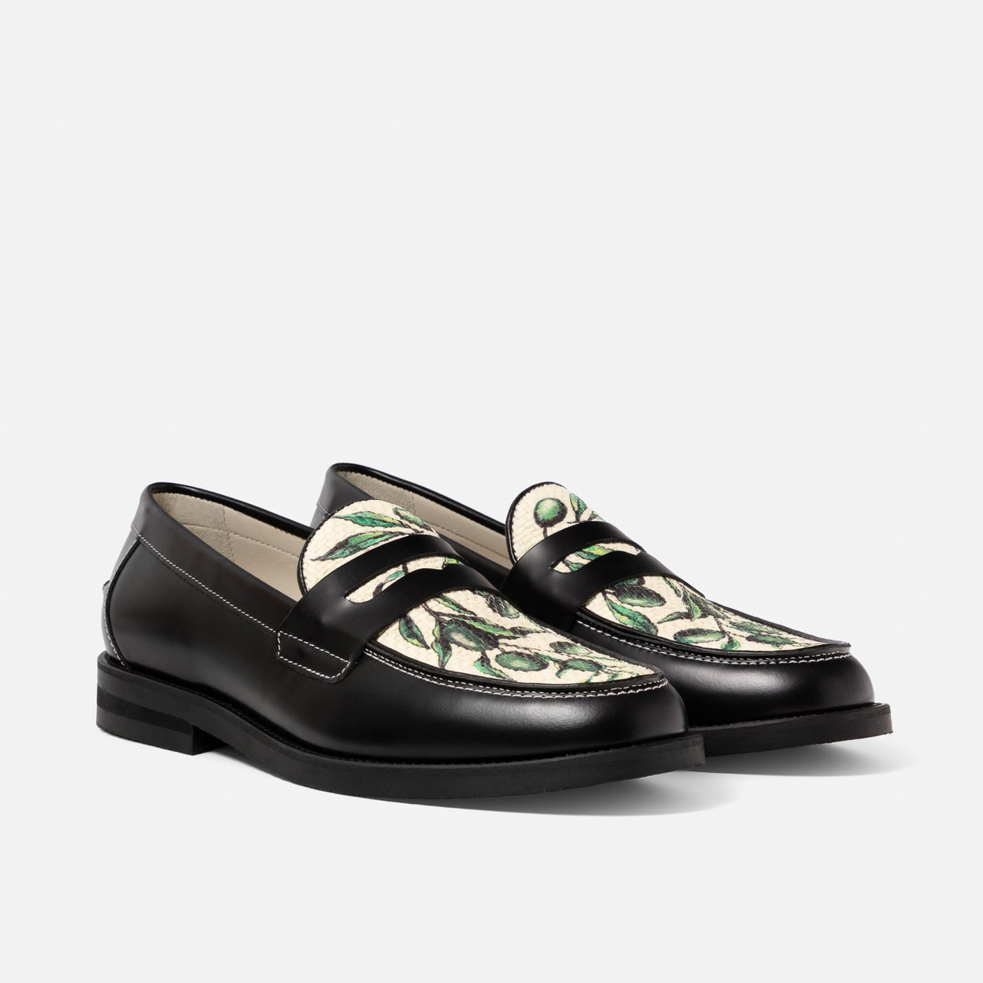 リープ Wilde Olive Raffia Penny Loafer - Men's | DUKE + DEXTER